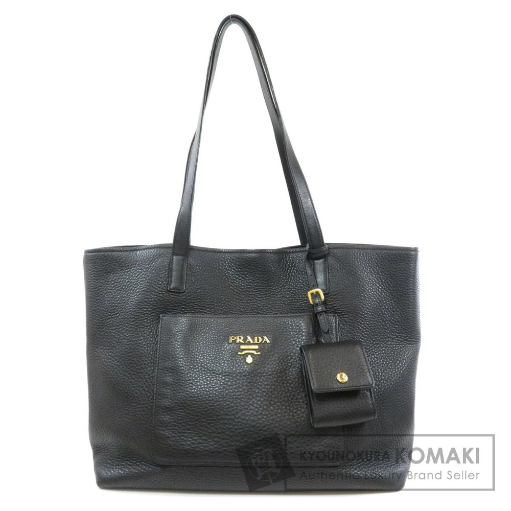Prada logo motif tote bag leather